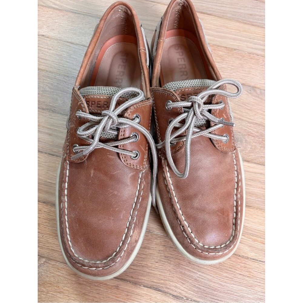 Sperry Men’s 11 Brown Leather Boat Shoes Lace Up Casual Deck Loafers
